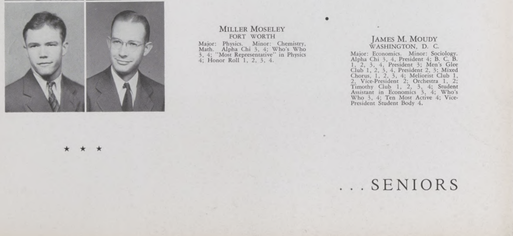 Pictures of Miller Moseley and James M. Moudy