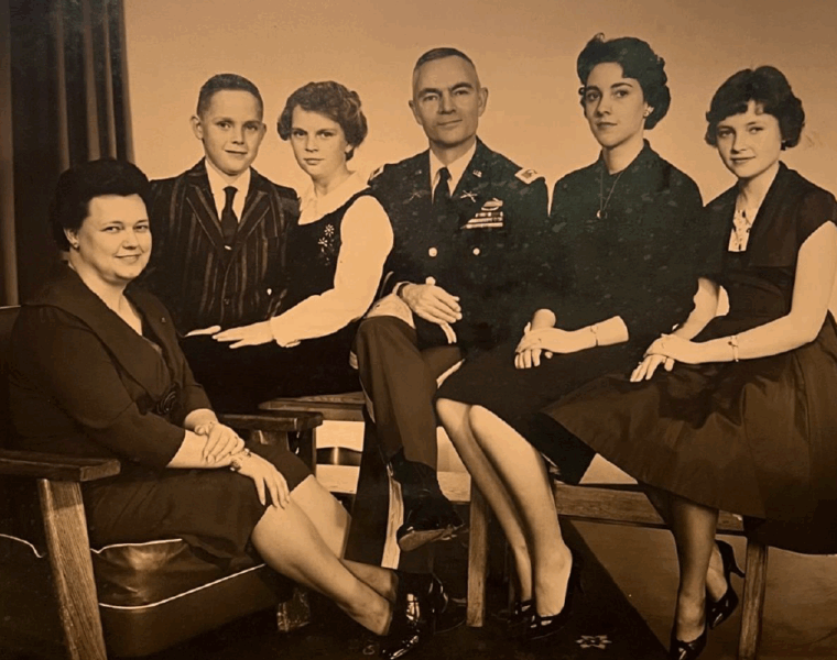 This family portrait was taken in 1960 soon after the Verheuls' arrival at Augsburg. This picture was likely taken at a ceremony or "meet and greet" for the officers of the 2nd Battle Group, 24th Infantry Division.
